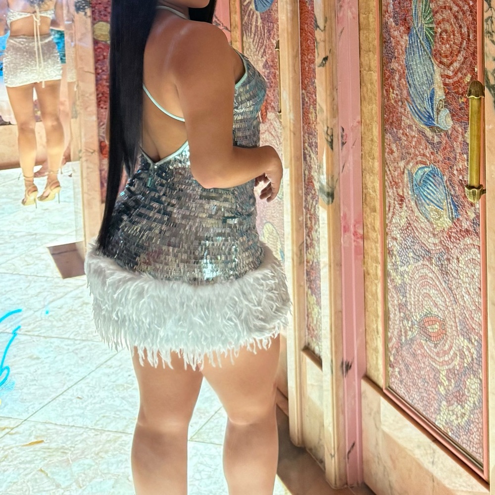 Fashion Nova Green Sequin Backless Dress - Picture 2 of 2